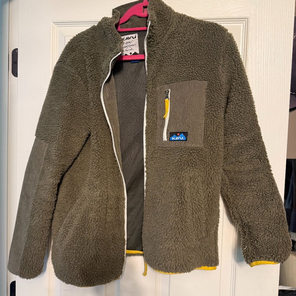Kavu Pearsoll Fleece Zip Up Jacket Moss Size Small